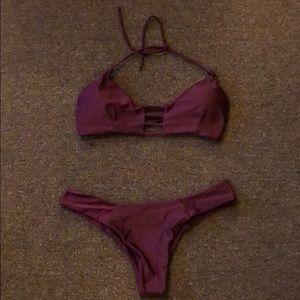 Maroon thong bikini
